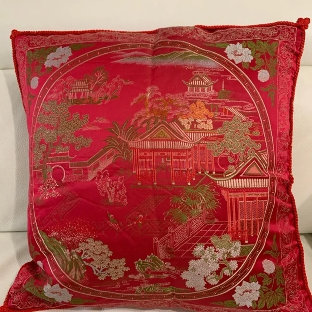 Elegant Red Decorative Pillow